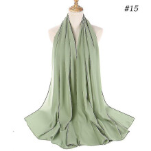 (color15) Chiffon omslagdoek voor dames, 75x175 cm, parelmoer chiffon sjaal voor vrouwen, veelzijdig te dragen.