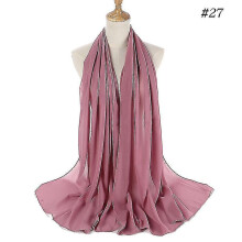 (color27) Chiffon omslagdoek voor dames, 75x175 cm, parelmoer chiffon sjaal voor vrouwen, veelzijdig te dragen.