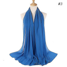 (color3) Chiffon omslagdoek voor dames, 75x175 cm, parelmoer chiffon sjaal voor vrouwen, veelzijdig te dragen.