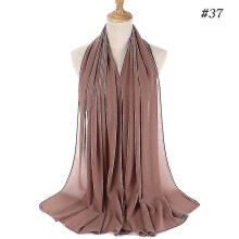 (color37) Chiffon omslagdoek voor dames, 75x175 cm, parelmoer chiffon sjaal voor vrouwen, veelzijdig te dragen.