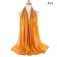 (color34) Chiffon omslagdoek voor dames, 75x175 cm, parelmoer chiffon sjaal voor vrouwen, veelzijdig te dragen.