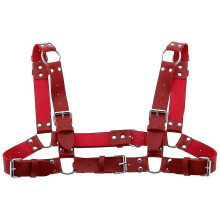 (Red, style1) Fascia pettorale regolabile in stile punk, 90-100 cm, 16 colori, ideale come regalo per anniversario o matrimonio.