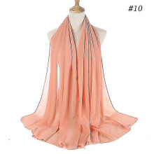 (color10) Chiffon omslagdoek voor dames, 75x175 cm, parelmoer chiffon sjaal voor vrouwen, veelzijdig te dragen.