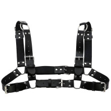 (Black, style1) Fascia pettorale regolabile in stile punk, 90-100 cm, 16 colori, ideale come regalo per anniversario o matrimonio.