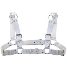 (White, style1) Correa pectoral estilo punk ajustable de 90 a 100 cm, 16 colores, ideal para aniversarios y bodas.