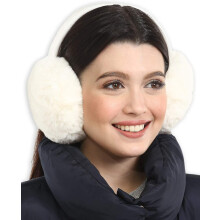 (White) Dames Oorwarmers Opvouwbaar Winter Warmte Koubestendig voor Buiten & Woon-werkverkeer
