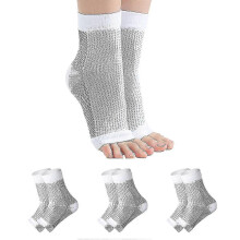 (White, S M) Soothing Compression Socks, 3 Pairs for Ankle & Arch Support, Relieves Pain from Arthritis and Tendinitis
