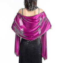 (Purple) Sjaal voor avondjurk, 200x70cm, effen geweven polyester, voor volwassenen