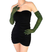(Dark green) Lange handschoenen voor dames, gemaakt van ademend nylon en spandex mesh, maat M voor speciale gelegenheden.