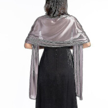 (Dark Grey) Sjaal voor avondjurk, 200x70cm, effen geweven polyester, voor volwassenen
