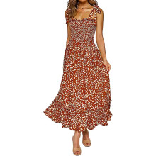 (Style2-S) Mouwloze mini-jurk voor dames, zomerjurk met ruches aan de zoom, geschikt voor casual gelegenheden.