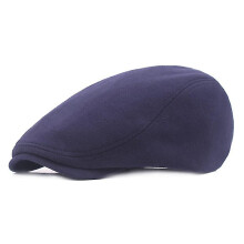 (Navy blue) Katoenen baret met verstelbare hoofdband (55-60 cm), zachte casual hoed, vintage stijl, effen kleur