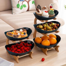 (White 1 Layers Thickened) Plastic Food Storage Tray Multi-Tier Large Capacity Organiser in Green Beige White