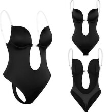 (black, S) Sujetador sin Espalda y Tirantes Ajustables para Vestidos Escote V Profundo