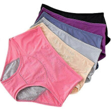 (Black, L) Ropa interior menstrual para mujer, a prueba de fugas, de talle alto, de viscosa fina para prevenir las fugas laterales.