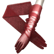 (Wine Red) Guantes largos de noche para mujer de 70 cm, transpirables, de tul, para pantallas táctiles, ideales para bodas y bailes de ópera.