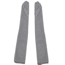 (Light Gray) Guantes largos de noche para mujer de 70 cm, transpirables, de tul, para pantallas táctiles, ideales para bodas y bailes de ópera.