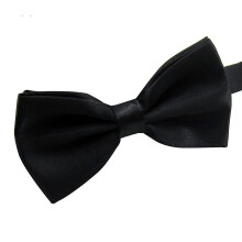 (Black) Vlinderdas, polyester, voorgeknoopt met verstelbare band voor bruiloften en formele gelegenheden