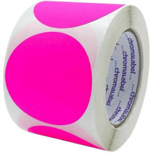 (Fluorescent Pink) Runde Farbige Punktetiketten 5 cm ablösbar ohne Rückstände mattes Papier 500 Stück auf Spule für Organisation Lager