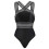 (S) Damen-Einteiler-Badeanzug in Unifarbe, Polyester, V-Ausschnitt mit Futter 1
