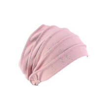 (pink) Fasce per capelli da donna per pazienti oncologici, in cotone, disponibili in vari colori, elastiche, comode cuffie per chemioterapia.