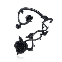 (Black, 6.2*4.5cm) Oorstekers met rozenbloemmotief, gemaakt van legering, eenvoudig ontwerp, geschikt voor dagelijks gebruik, veelzijdige stijl.