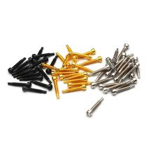 50pcs Pickup Metal Pins-One Word-Closing 3x21MM/5.0MM (Diameter 3.0MM) Guitar Pickup Parts Screw Rods Black
