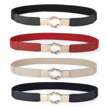 (Style B -80cm(31Inch)) Cintura vintage da donna in morbida pelle con fibbia ad ardiglione, set di 4 pezzi per tutte le stagioni.