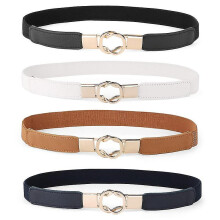 (Style C -70cm(27Inch)) Vintage damesriem van zacht leer met gesp, 4-delige set, geschikt voor alle seizoenen.