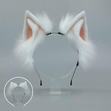 (color 9) Animal Ear Headband Adjustable Plush Faux Fur for Cosplay Halloween Party Costume