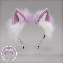 (color 6) Animal Ear Headband Adjustable Plush Faux Fur for Cosplay Halloween Party Costume
