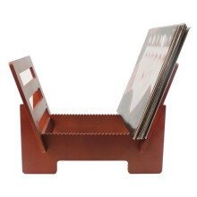 Vinyl Record Storage Holder Large Capacity Display Stand with Clear Acrylic Ends Wooden for LP Album Deskop Rack