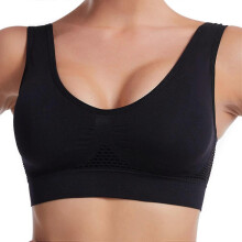 (Black, 4XL) Ademende Air-bh met honingraatventilatie, draadloze ondersteuning, uitneembare pads voor dagelijks gebruik en vrije tijd (S-6XL)
