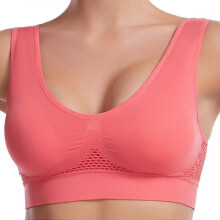 (Pink, XL) Ademende Air-bh met honingraatventilatie, draadloze ondersteuning, uitneembare pads voor dagelijks gebruik en vrije tijd (S-6XL)