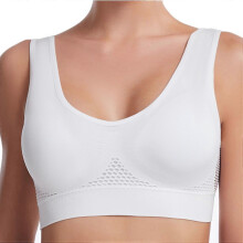 (White, 2XL) Ademende Air-bh met honingraatventilatie, draadloze ondersteuning, uitneembare pads voor dagelijks gebruik en vrije tijd (S-6XL)