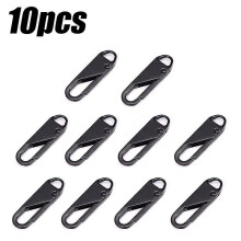 (Black, 10Pcs) Ritsluiting voor rugzakken en tenten, set van 10, gereedschapsvrije montage, geëlektroplateerd metaal