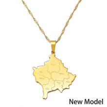 (Gold Color, 45cm or 17.7 Inches) Hangerketting Kosovo, roestvrij staal, unisex sieraden voor dames en heren.