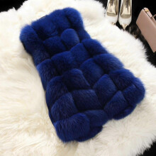 (Royal Blue, XL) Gilet sans manches en fausse fourrure pour femme, design ouvert et duveteux, vĂŞtement d'hiver chaud