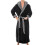 (Black Grey, 4XL) Accappatoio da uomo con cappuccio, foderato in pile, lunghezza lunga. 1