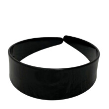 (Black) Acetate Hair Band Wide Adjustable Vintage Style for Women in Black Brown Red Yellow