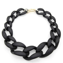 (Black) Collana in resina acrilica, ciondolo vistoso, pezzo forte, circonferenza 50 cm