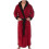 (Red Black, 4XL) Accappatoio da uomo con cappuccio, foderato in pile, lunghezza lunga. 1