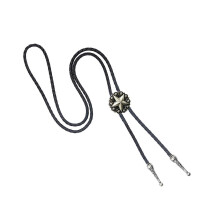 (Pentagram 2) Bolo stropdas van metaal, PU-leer, retro westernstijl, accessoire voor mannen en vrouwen
