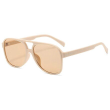 (Double Gray) Pilotenzonnebril voor dames met oversized montuur en oranje spiegelglazen.