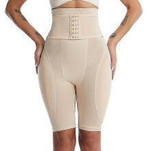 (beige, S) Ropa interior ajustada de talle alto con almohadillas de esponja incorporadas para realzar el contorno de las caderas y la curva en S.