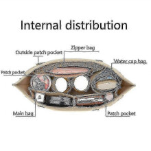 (B style-L) Travel Cosmetic Case, Felt Insert Bag 18.5x29x22.5cm, Choice of Style A or B for Toiletries