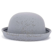 (Gray, 54cm) Sombrero bombín de fieltro de lana para mujer, estilo Derby, para todas las estaciones. Ropa informal para exteriores.