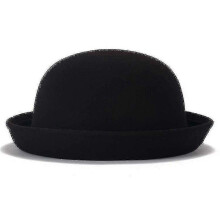 (Black, 57cm) Sombrero bombín de fieltro de lana para mujer, estilo Derby, para todas las estaciones. Ropa informal para exteriores.