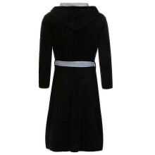 (Black, 4XL) Bata de baño con capucha de forro polar para hombre, material de spandex, ropa de ocio para el hogar en invierno.