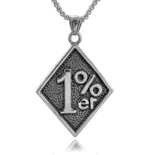 (Silver) Herenketting met hanger van roestvrij staal, gemaakt van echt 316L-materiaal, 60 cm lange ketting, hanger van 60 x 40 mm, corrosiebestendig.